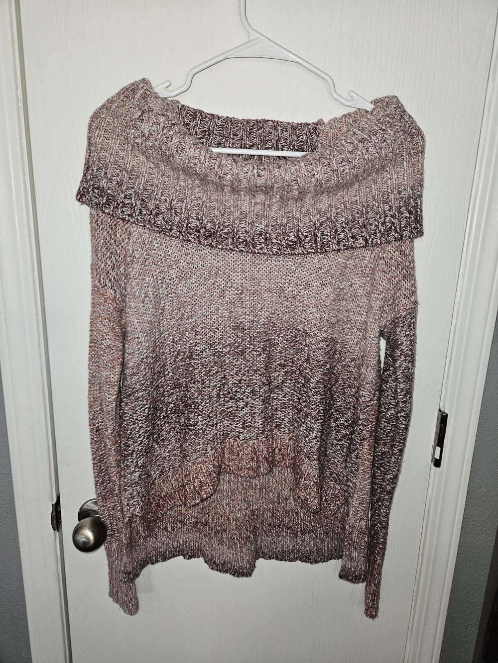 American Eagle Outfitters Marled Cowl Neck Sweater - Mauve